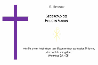 Heiliger Martin – Gedenktag 11. November